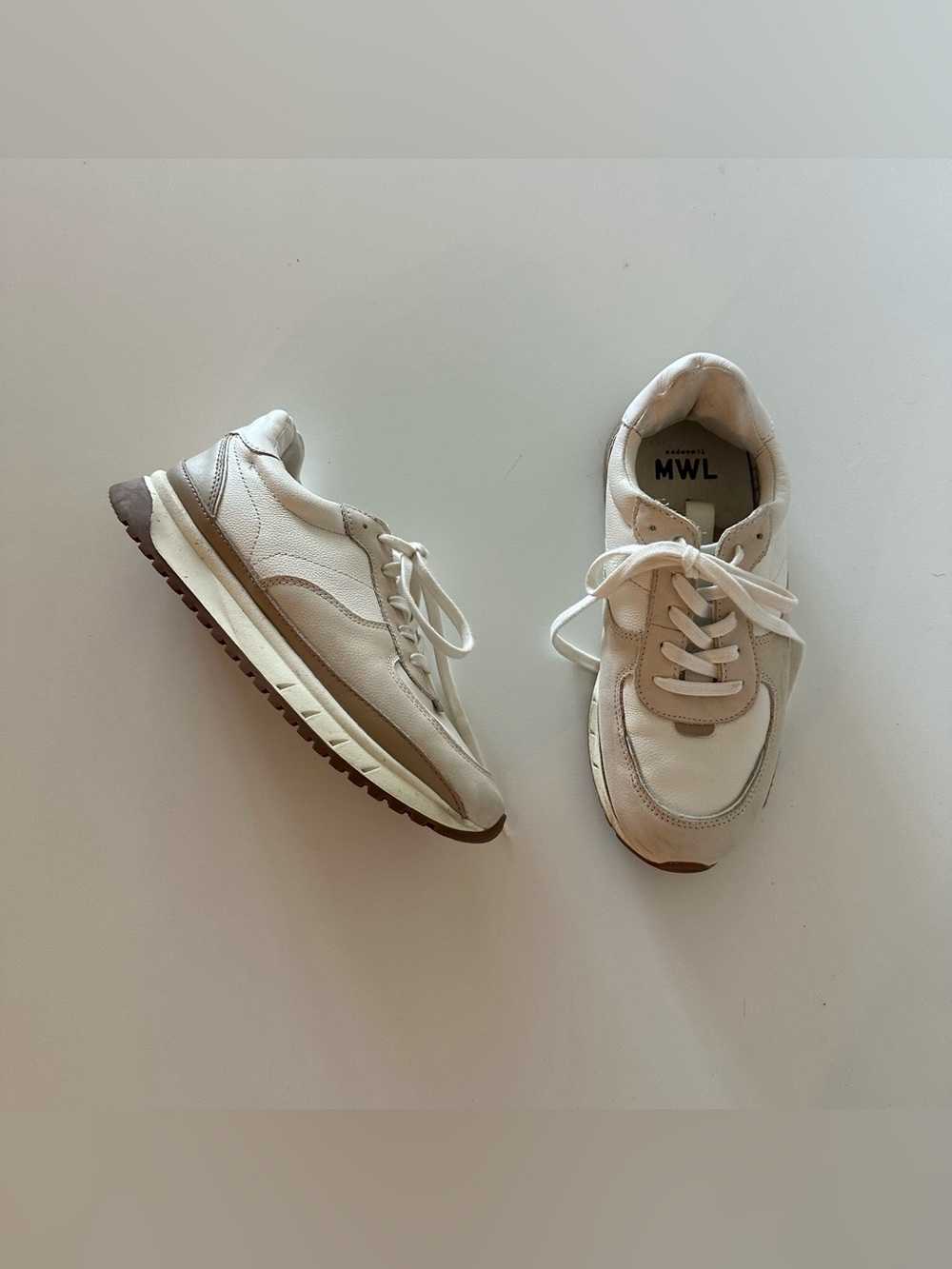 Madewell Kickoff Trainer Sneakers Antique Cream 9 Nubuck Leather Minimalist

Goo